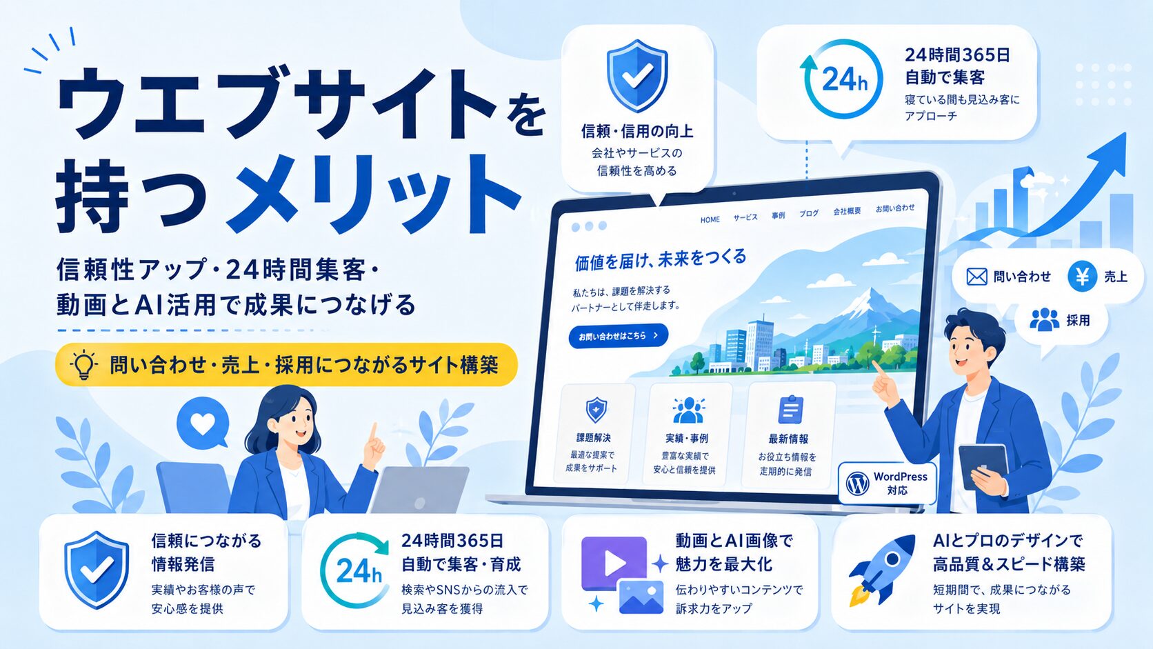ウェブサイトのメリットを現す画像